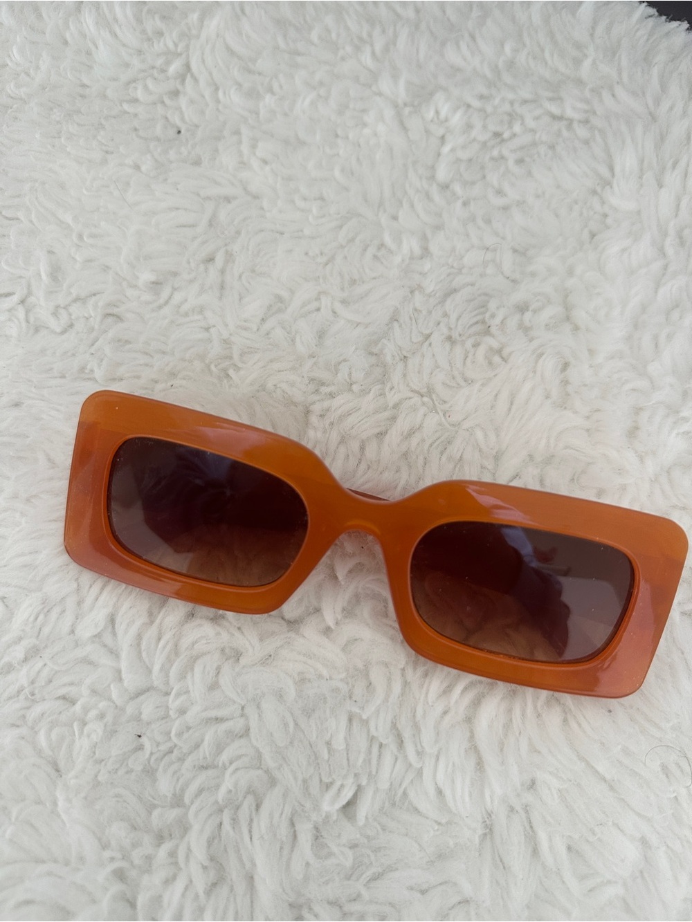 Women's Orange Rectangular Sunglasses - Unbranded